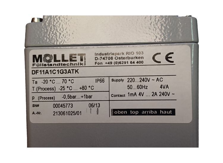 سطح سنج Mollet پره گردان | DF11A1C1G3ATK